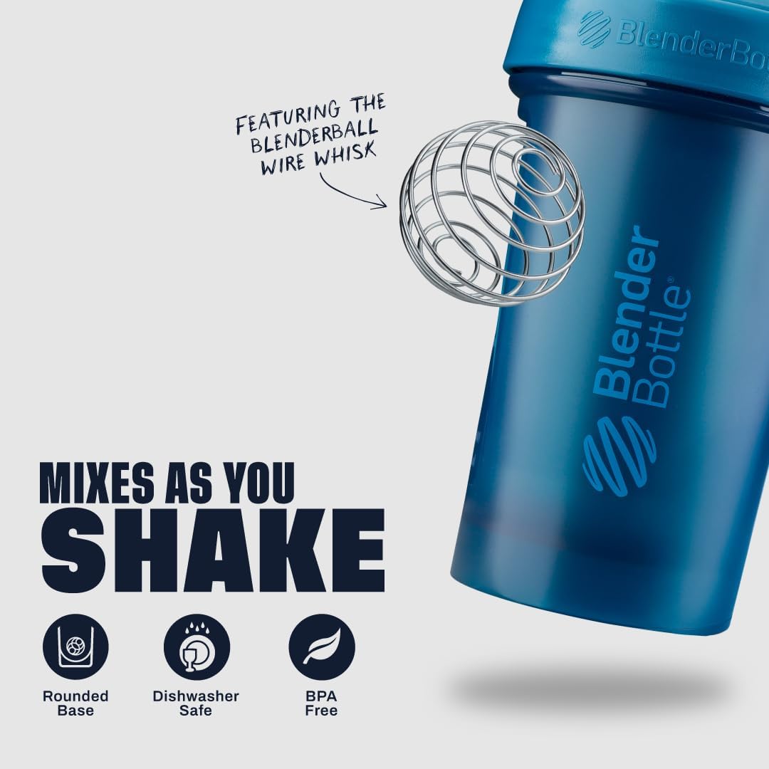 Classic V2 Shaker Bottle Perfect for Protein Shakes and Pre Workout, 28-Ounce, Ocean Blue